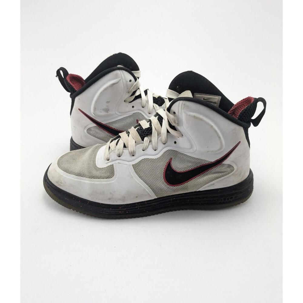 Vintage Mens Nike Air Lunar Force 1 White Red Dotted Shoes 580616-100‎ Size 9.5